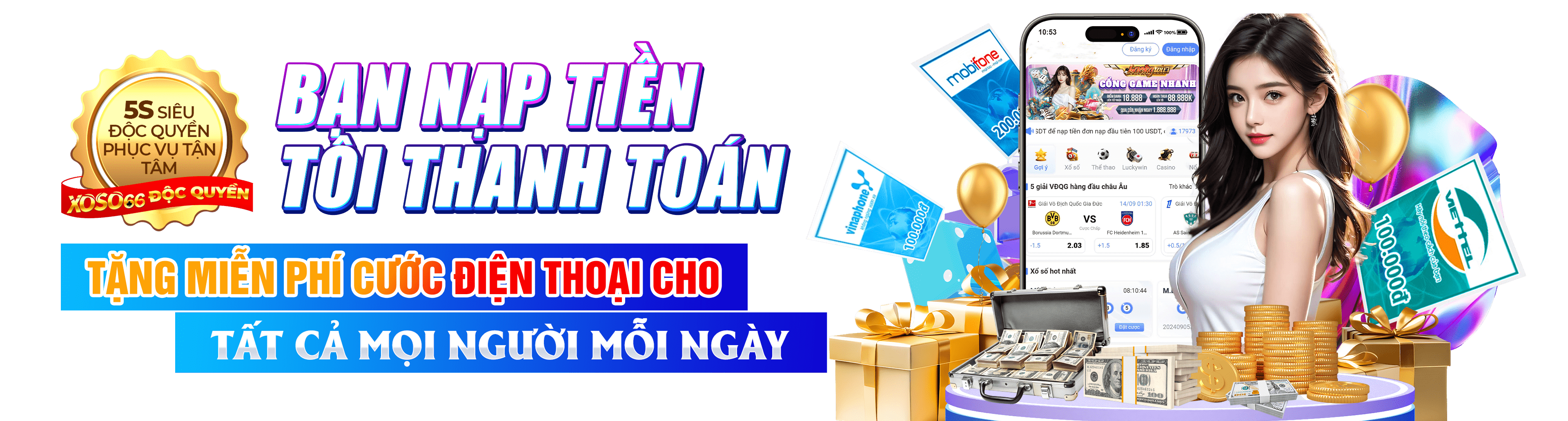 Hình ảnh quảng cáo của win58 hiển thị nền tảng và các lợi ích